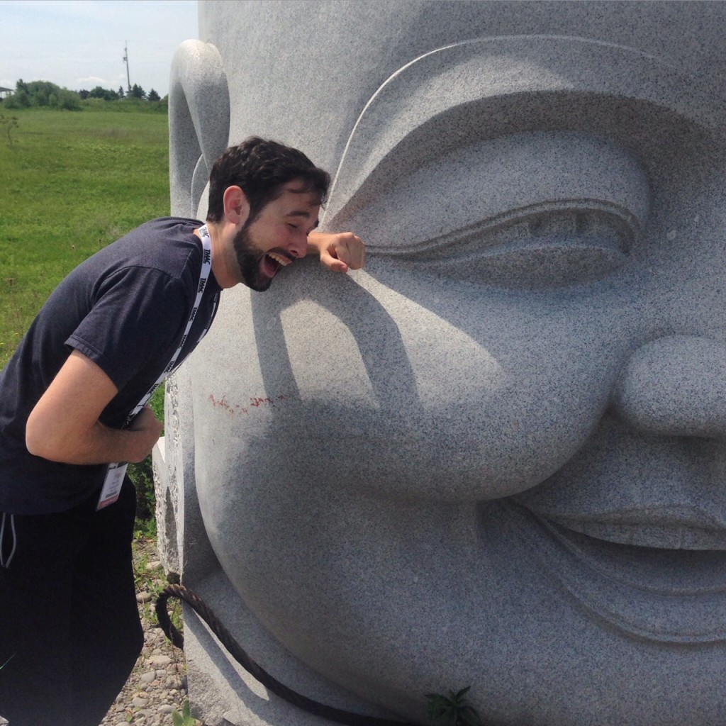 Hugo Leclerc Sharing a Joke with the Laughing Buddha - Colleen Friesen